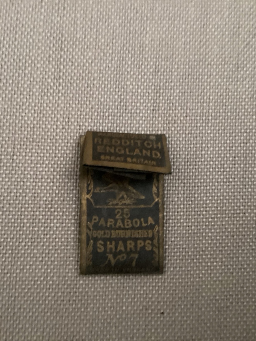 Antique R. J. Robert’s “Parabola” needle case 1889 “Sharps” needles.
